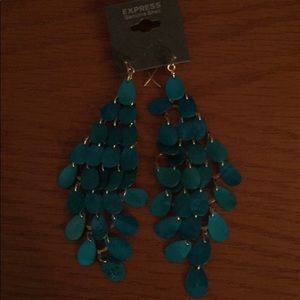 Dangly teal/aqua earrings! Never worn.